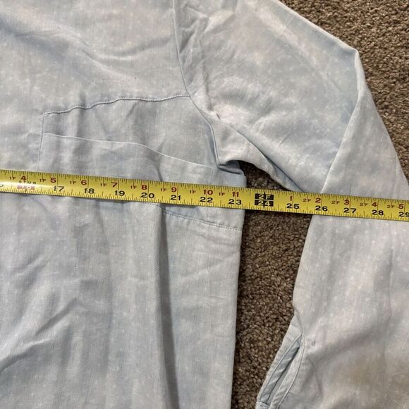 Lime Blue Lightweight Shirt Womens Large‎ Chambray Long Sleeve Button Down Tunic - Picture 9 of 10